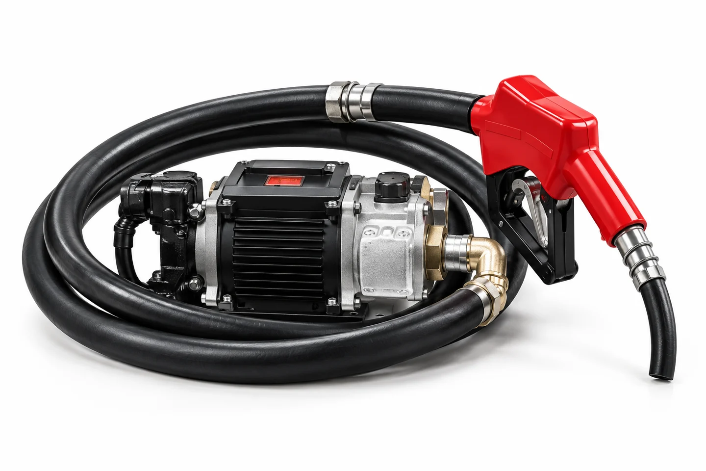 Pompe de transfert de carburant avec flexible et pistolet