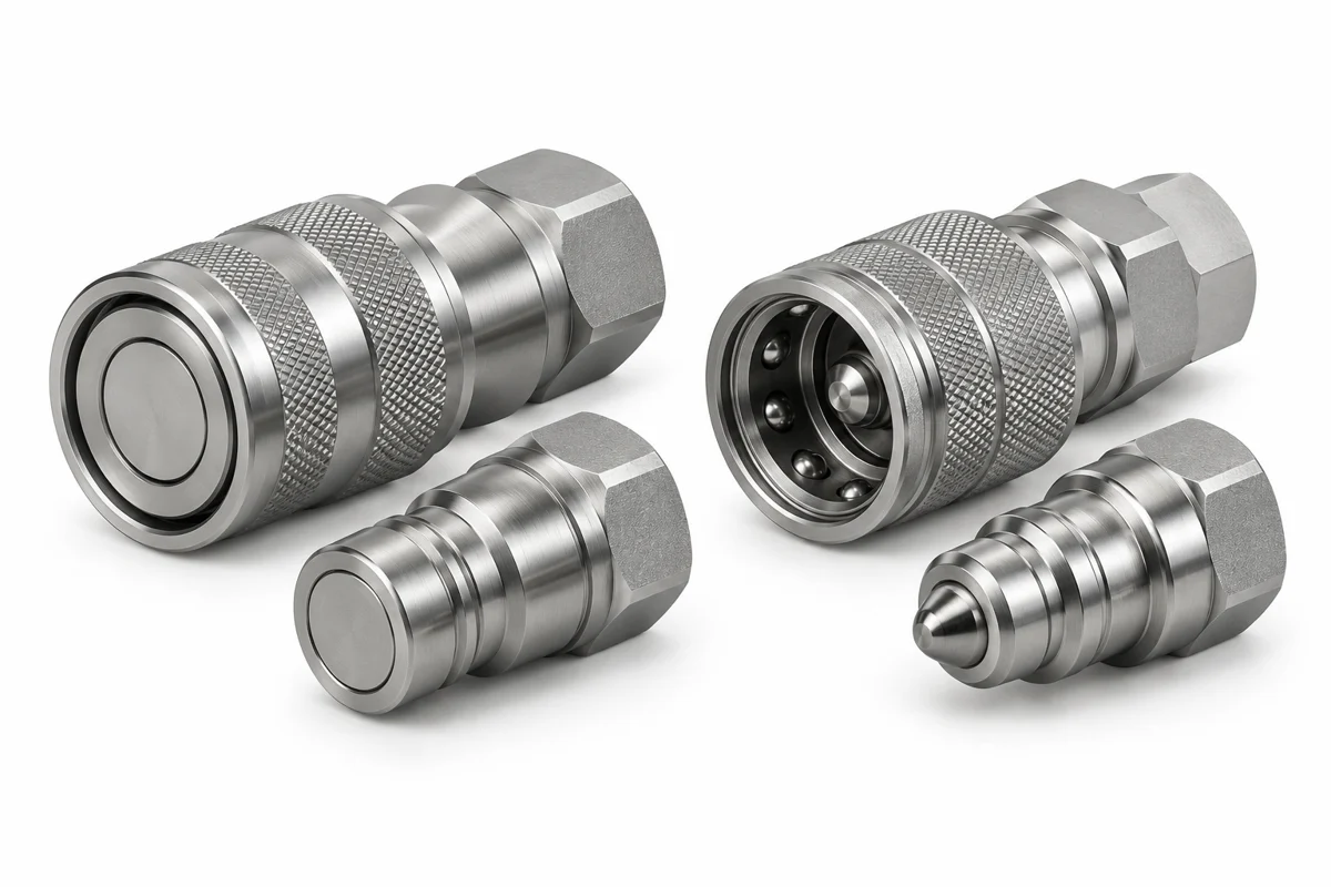 Coupleurs hydrauliques mâles et femelles